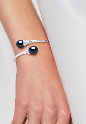Alternative view of You & Me armband zoetwaterparels 11-12 mm Black 925