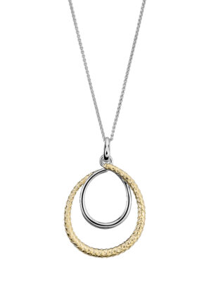 Orphelia 'Bastien' Dames 925 Sterling Zilveren Ketting met Hanger - Zilver/Goud ZH-7499