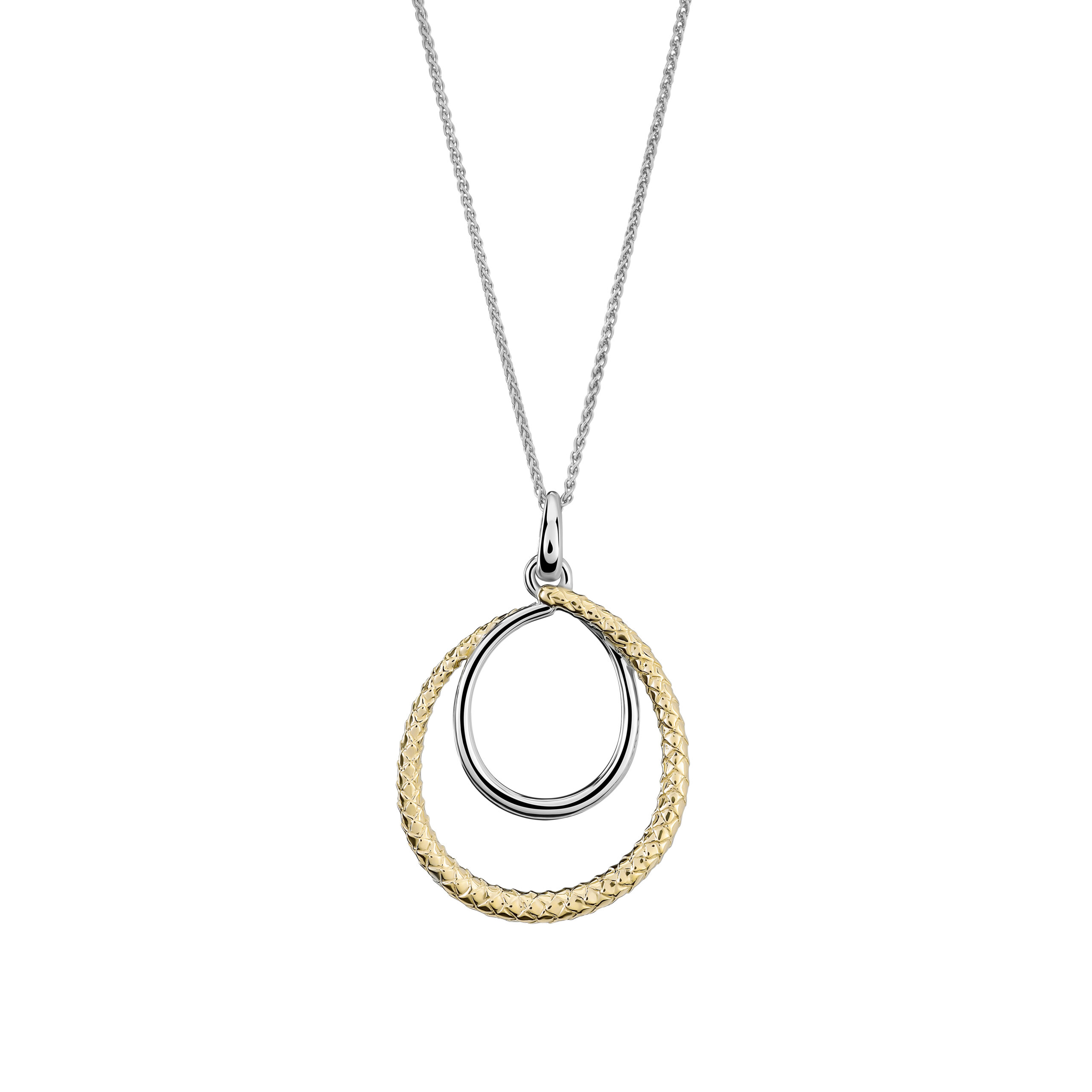 Orphelia 'Bastien' Dames 925 Sterling Zilveren Ketting met Hanger - Zilver/Goud ZH-7499