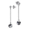 Orphelia 'Sedona' Dames 925 Sterling Zilveren Dangle Oorbellen - Zilver/Zwart ZO-7332