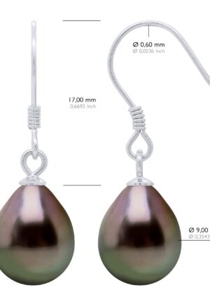Alternative view of Oorbellen van Zilver 925 en Echte Cultuur Tahiti Parels Parel 9-10 mm