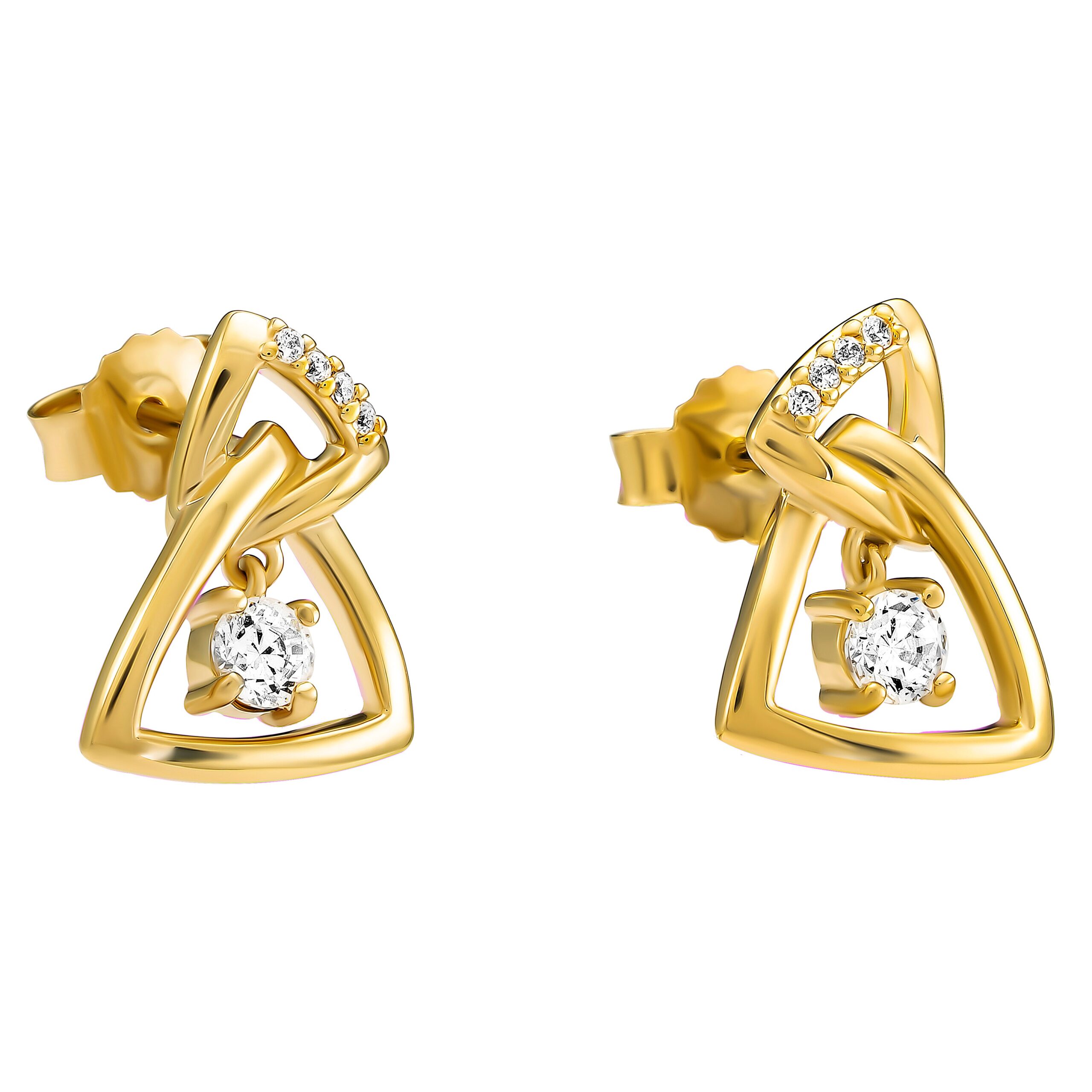 Orphelia 'Santorini' Dames 925 Sterling Zilveren Oorknoppen - Goud ZO-7570/G