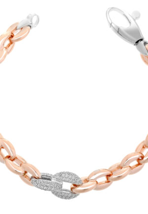 Orphelia Dames 925 Sterling Zilveren Armband - Roze ZA-7160