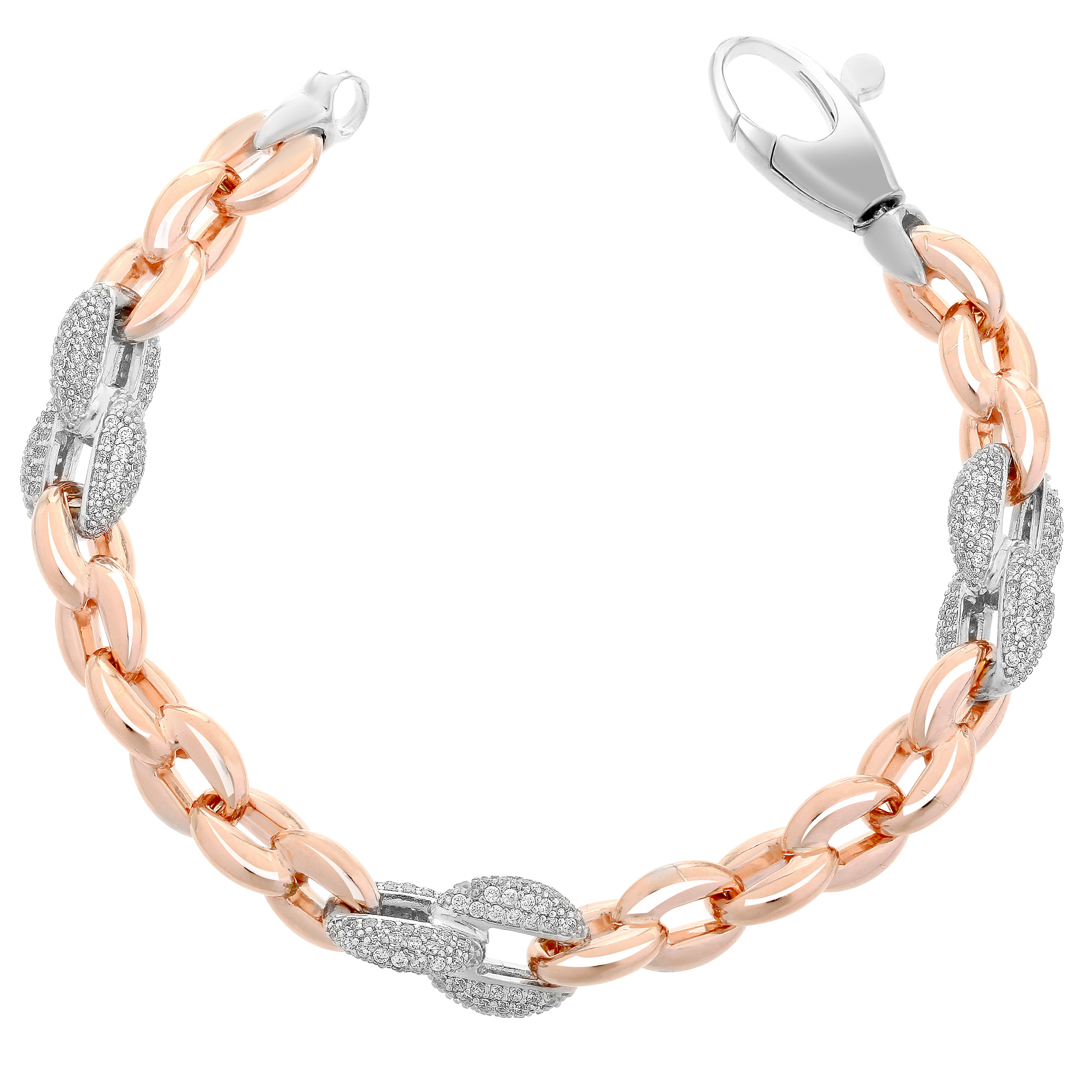 Orphelia Dames 925 Sterling Zilveren Armband - Roze ZA-7160