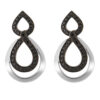 Orphelia 'Amber' Dames 925 Sterling Zilveren Hangoorbellen - Zilver/Zwart ZO-7092/2