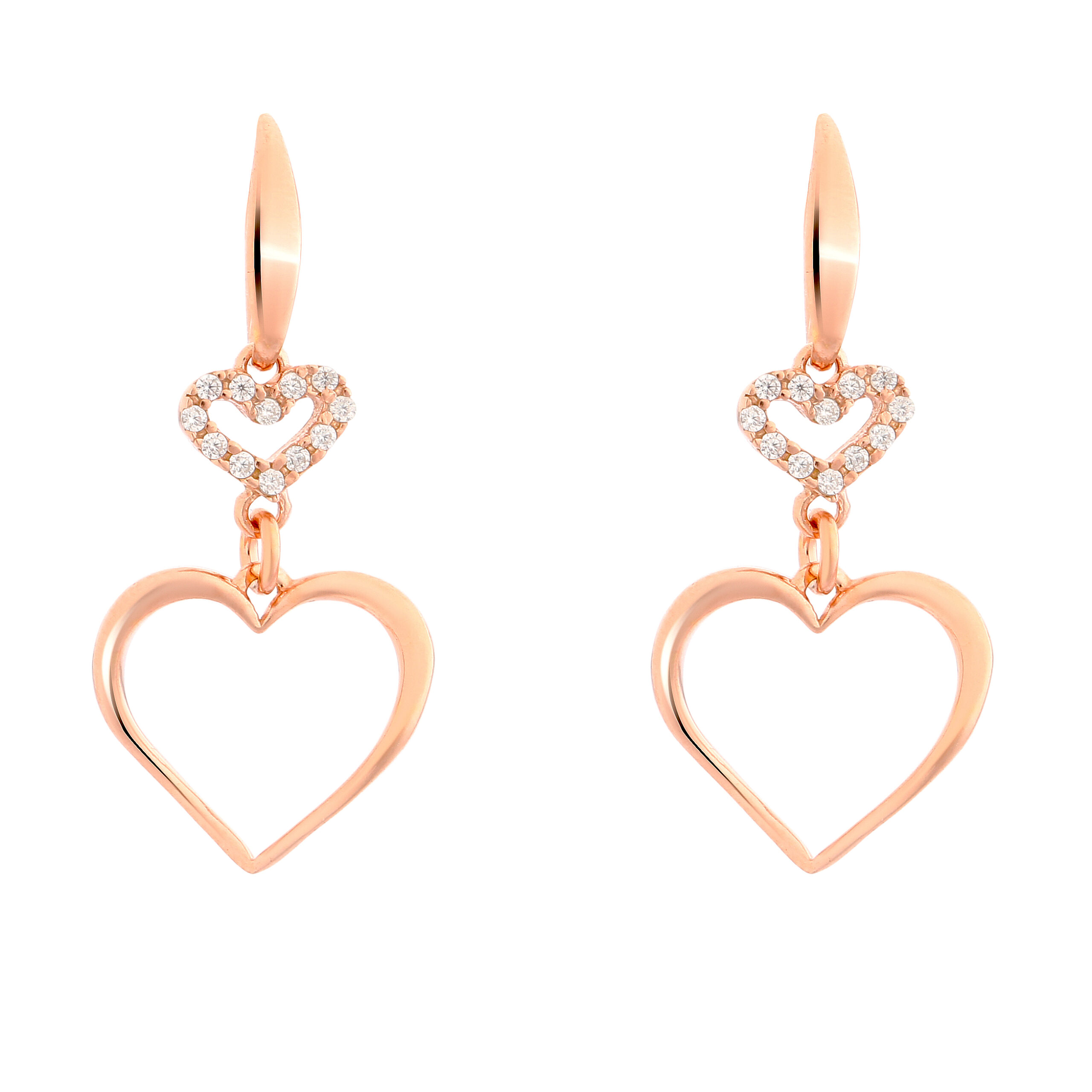 Orphelia 'Alfina' Dames 925 Sterling Zilveren Dangle Oorbellen - Roze ZO-7383