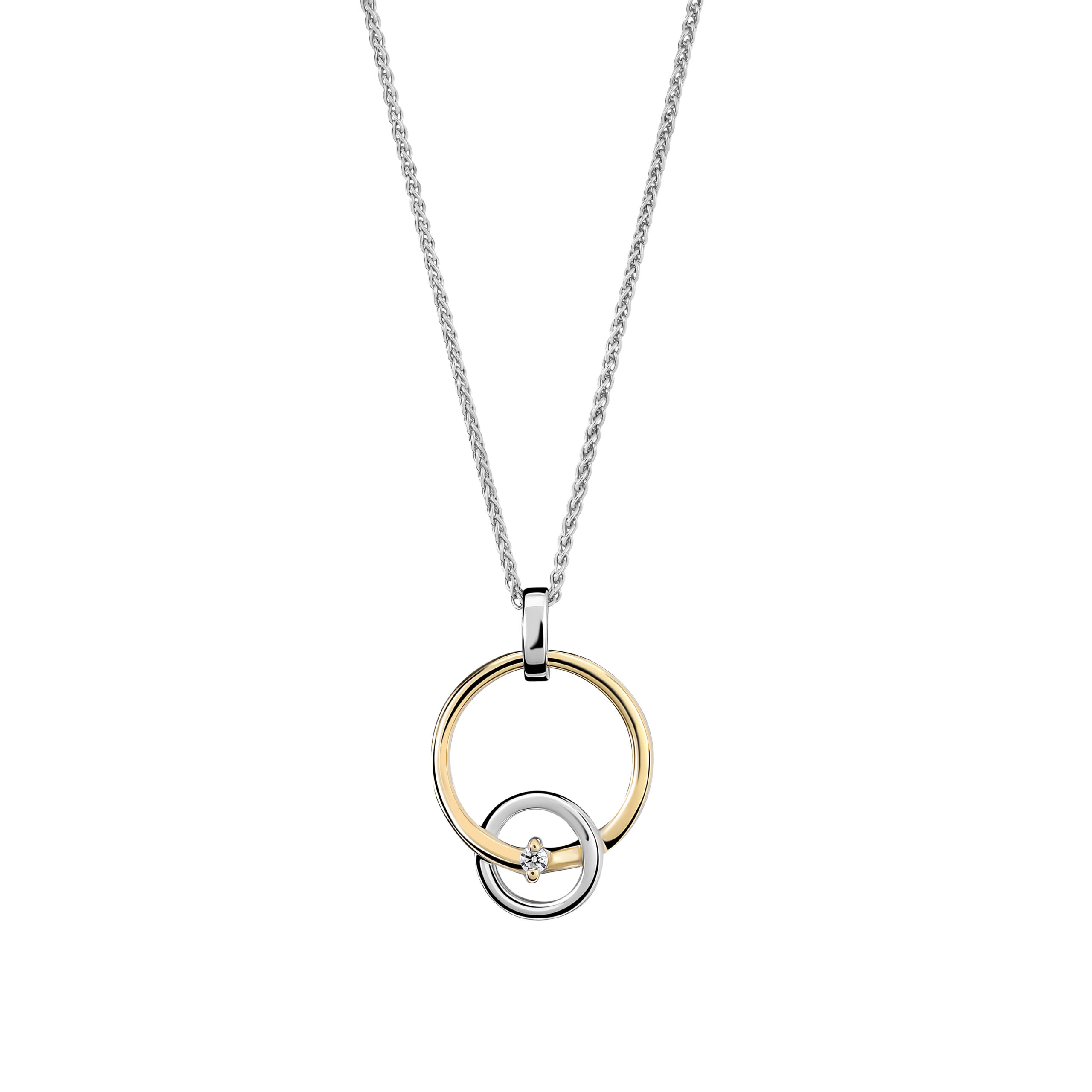 Orphelia 'Antoine' Dames 925 Sterling Zilveren Ketting met Hanger - Zilver/Goud ZH-7503/1