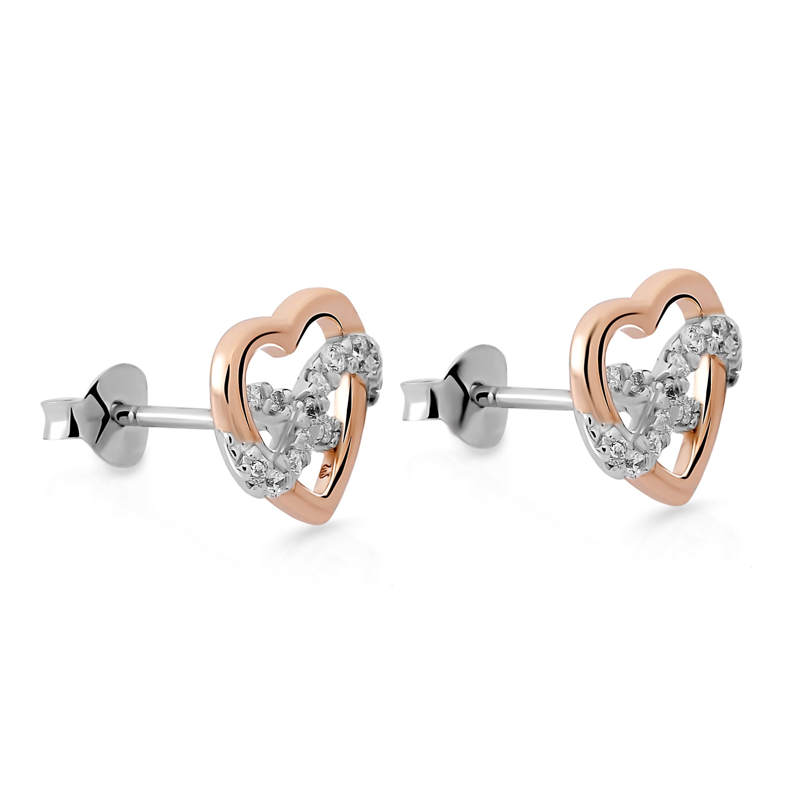 Orphelia 'Jasmina' Dames 925 Sterling Zilveren Oorbellen - Zilver/Roze ZO-7483