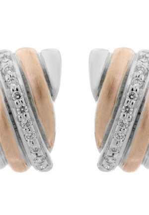 Orphelia 'Joline' Dames 925 Sterling Zilveren Oorbellen - Zilver/Roze ZO-7118