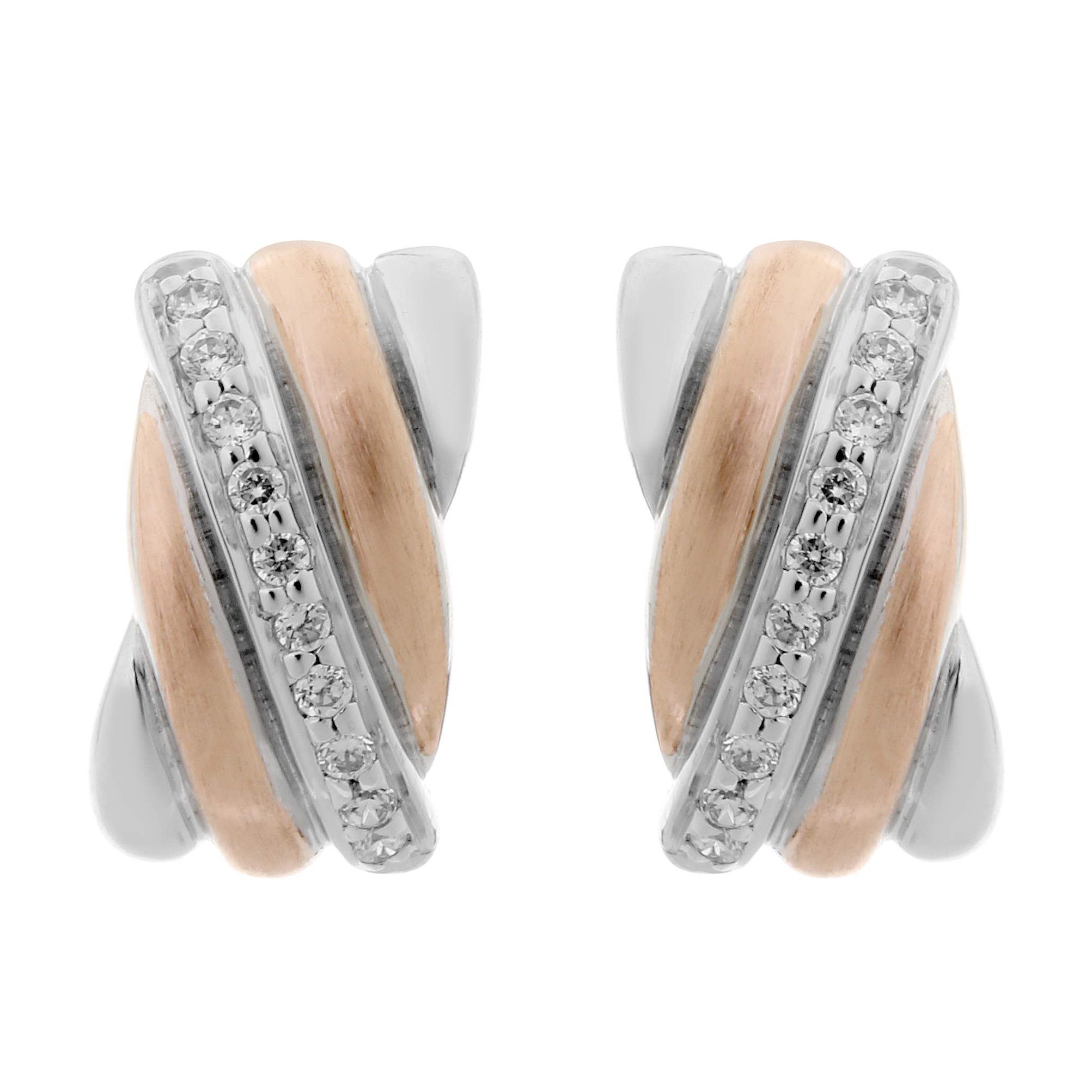 Orphelia 'Joline' Dames 925 Sterling Zilveren Oorbellen - Zilver/Roze ZO-7118