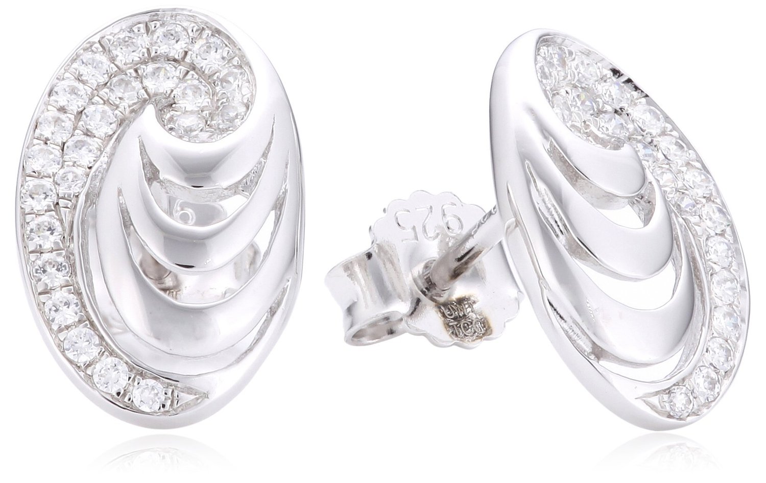 Orphelia Dames 925 Sterling Zilveren Stud Oorbellen - Zilver EAR-2088 - Afbeelding 2