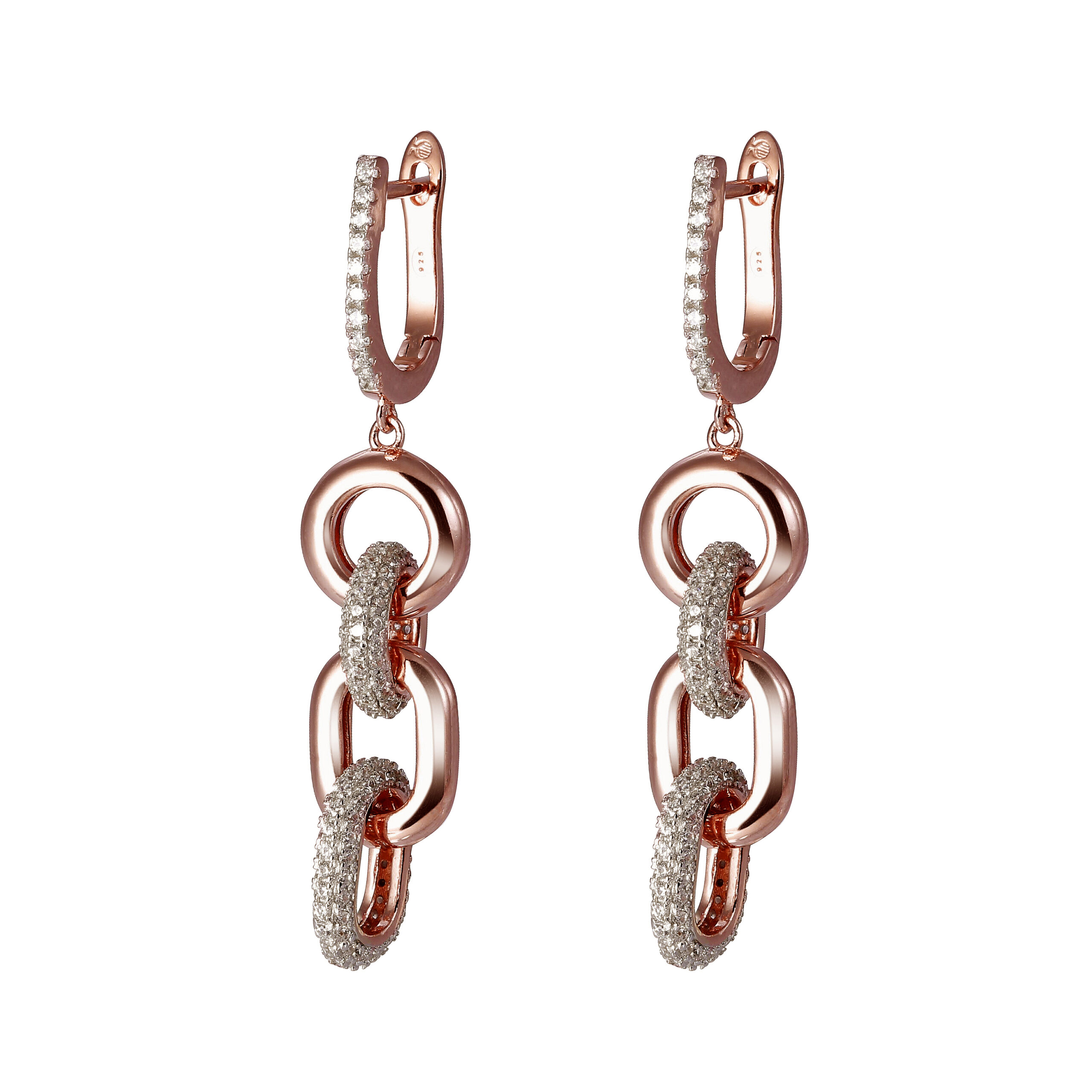 Orphelia 'Berlina' Dames 925 Sterling Zilveren Dangle Oorbellen - Roze ZO-7416