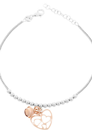 Orphelia Dames 925 Sterling Zilveren Armband - Zilver/Roze ZA-7109