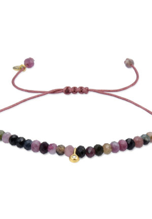 Luxenter, Kasai armband in 925 sterling zilver en 18K geel goud verguld Veelkleurig kristal