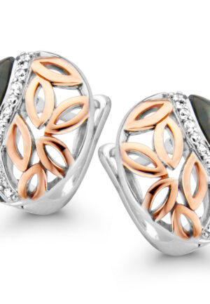Orphelia 'Unari' Dames 925 Sterling Zilveren Stud Oorbellen - Zilver/Roze ZO-7112