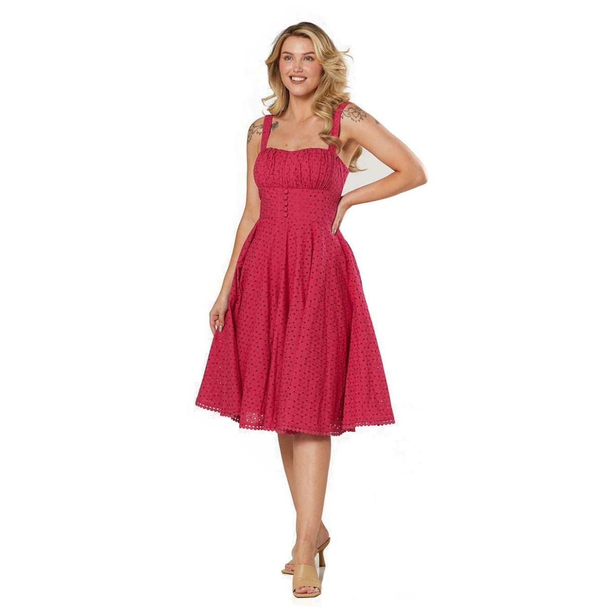 Timeless Valerie Anglaise Dress Cerise -S | 35% korting
