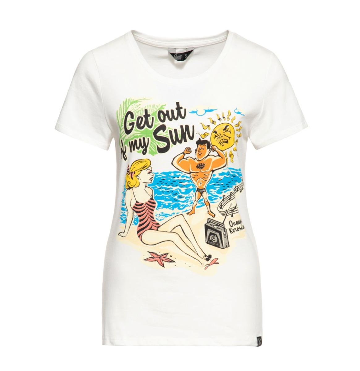 Queen Kerosin Get Out Of My Sun Shirt Offwhite -XXXXL