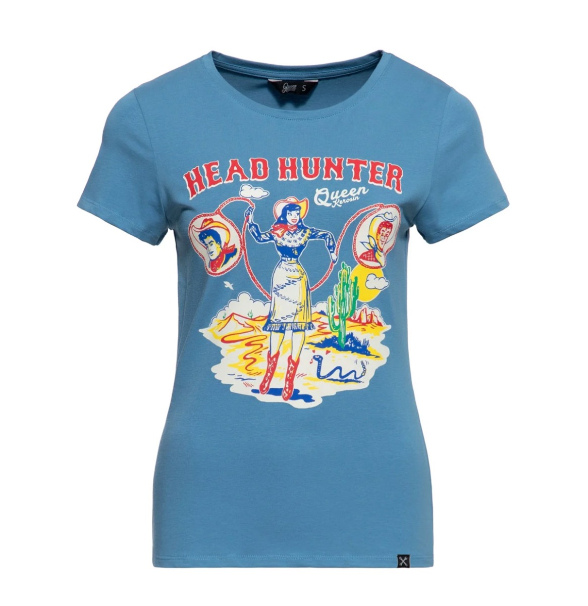 Moederdag cadeau - Queen Kerosin Head Hunter T Shirt Sky Blue-L