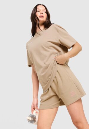 The North Face Wave Multi Logo Shorts - Beige- Dames, Beige