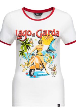 Moederdag cadeau - Queen Kerosin Lago di Garda T Shirt Off White -L