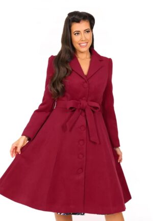 Hearts & Roses Linda Swing Coat Wine Red-S | 21% korting