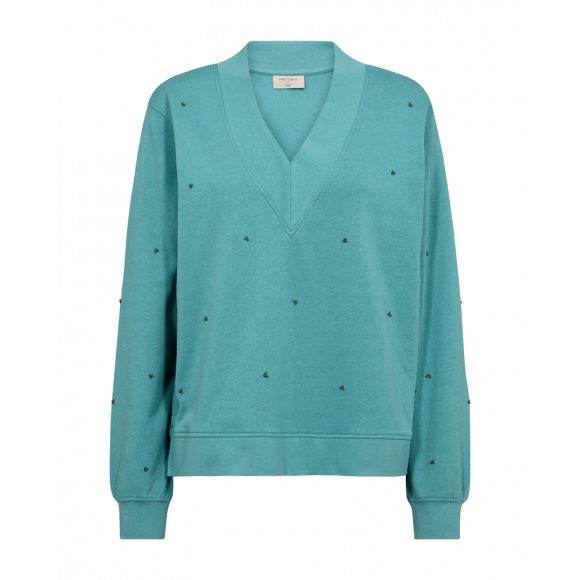 FreeQuent - Turquoise | Dames | Trui | Turquoise | M | regular | Kamst mode