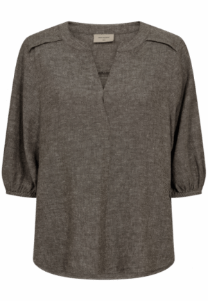 FreeQuent - Taupe | Dames | Blouse | Taupe | M | regular | Kamst mode