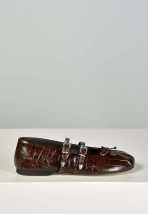 Posa ballerina's Vita Western Croco PW226-201 dark brown