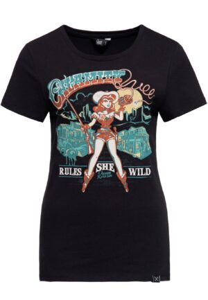 Queen Kerosin Calamity Queen T-Shirt Black -XS | 17% korting