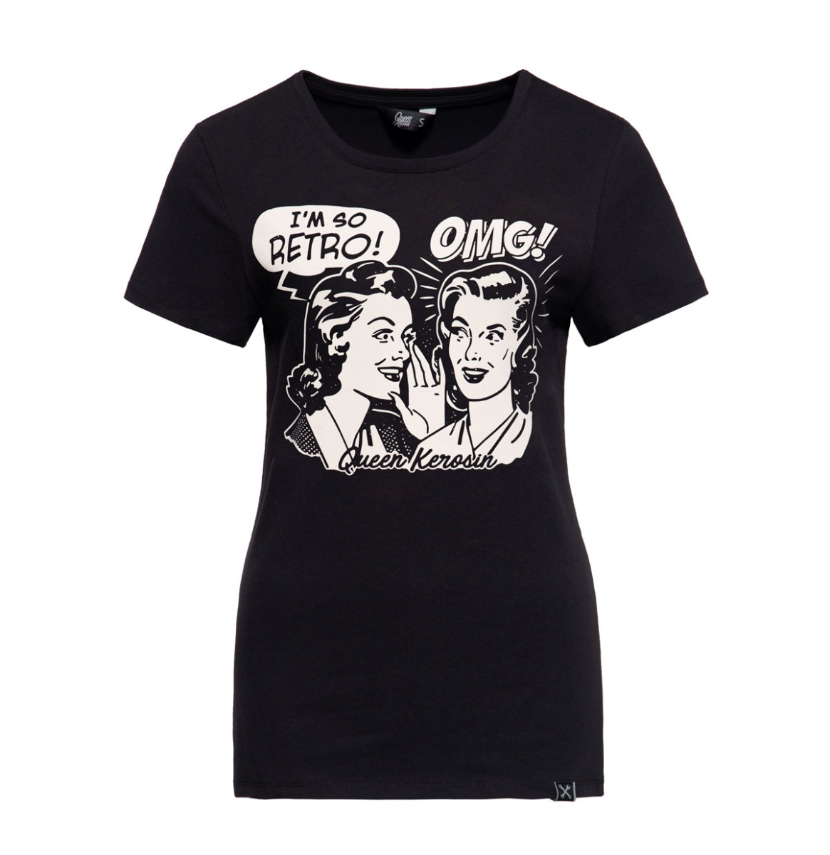 Queen Kerosin I Am So Retro T-Shirt Black-S