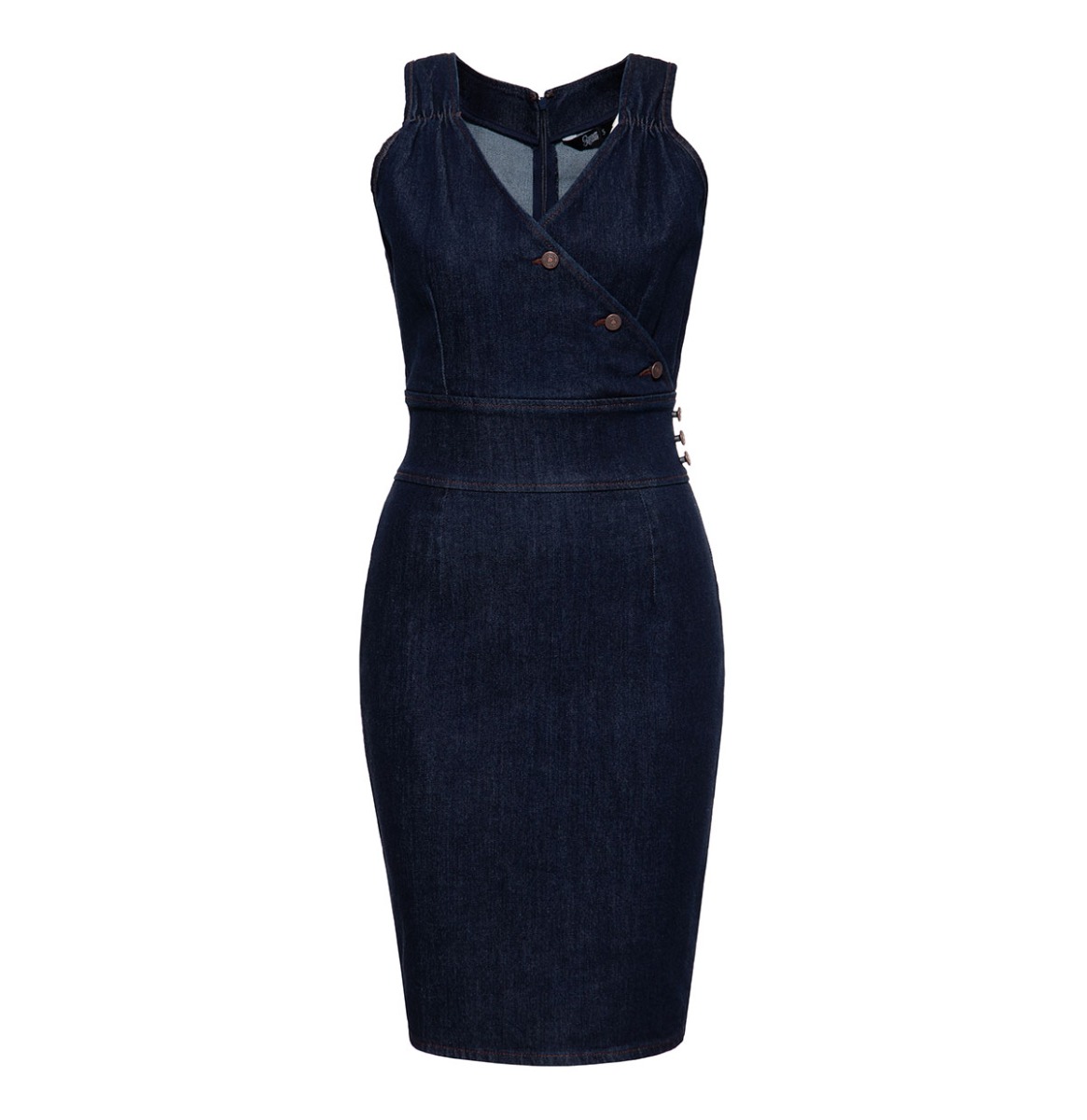 Queen Kerosin Denim Pencil Dress Peggy Blue-L
