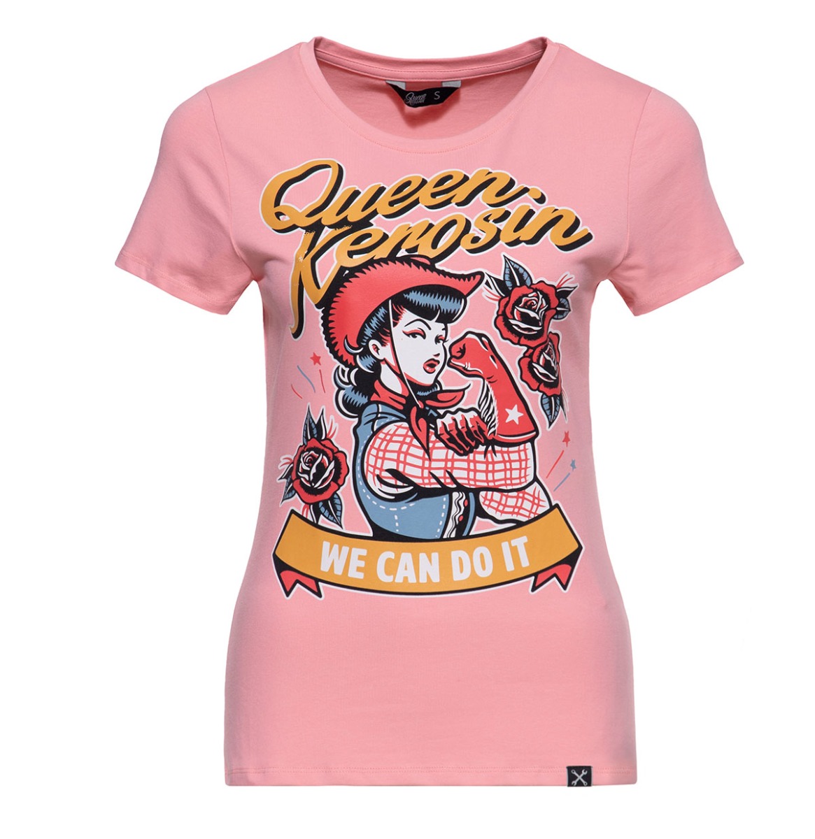 Queen Kerosin We Can Do It Cowgirl T-shirt Pink-2XL