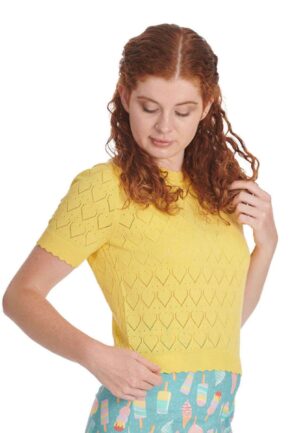 Banned Sweet Gardina Jumper Top Yellow-XL