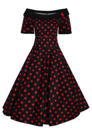 Dolly & Dotty Darlene Dress Black Red Polka-XXXXXL