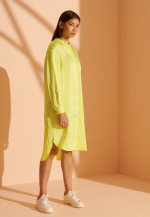Limited Edition Zijden Shirtjurk Groen Grootte: 36