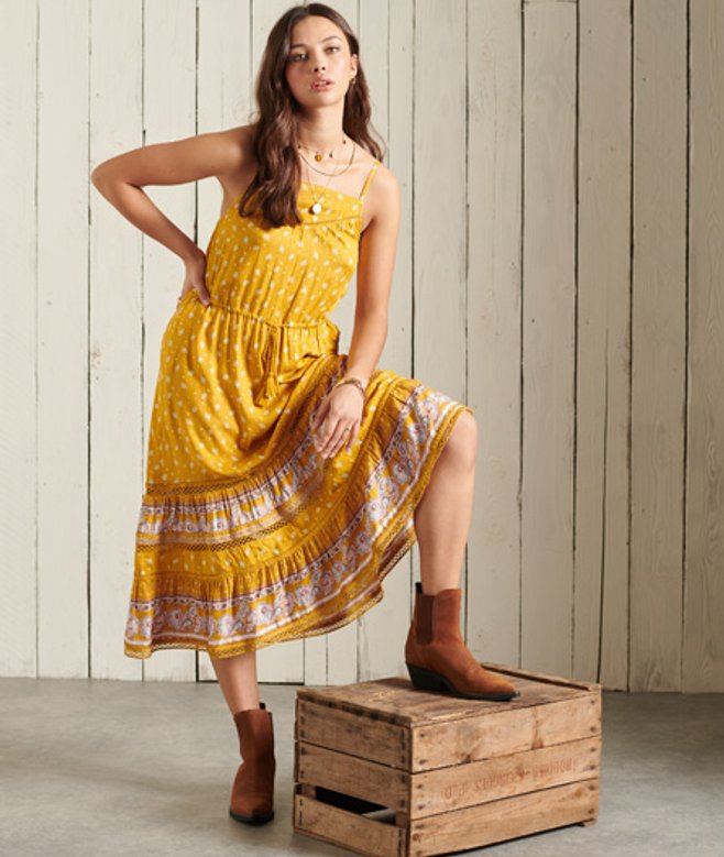 Ameera Cami Jurk Bruin Grootte: 38