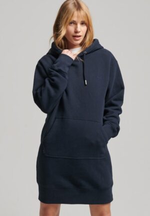 Vintage Logo Hoodiejurk van Biologisch Katoen Blauw Grootte: 34