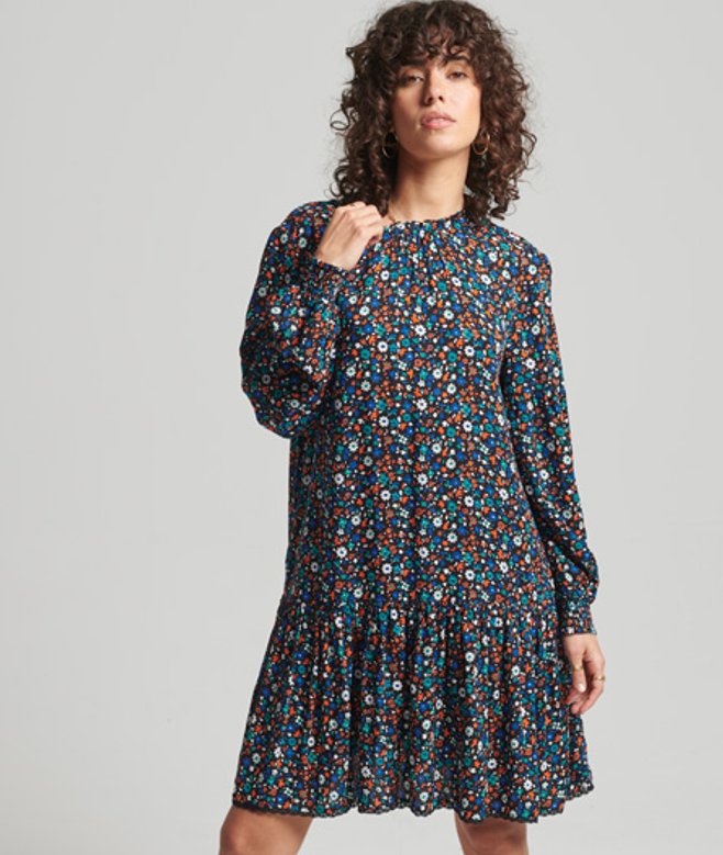 Mini-jurk met Hoge Halslijn Multi Grootte: 36