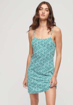 Jersey Cami Mini-jurk met Print Blauw Grootte: 44