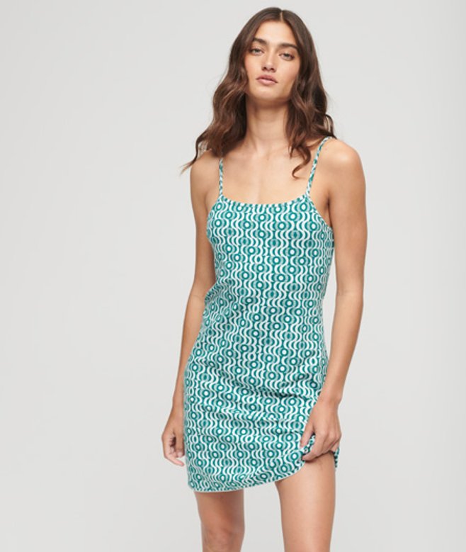 Jersey Cami Mini-jurk met Print Blauw Grootte: 44