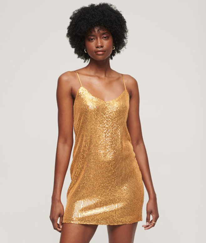Minicami-jurk met Lovertjes Goud Grootte: 44