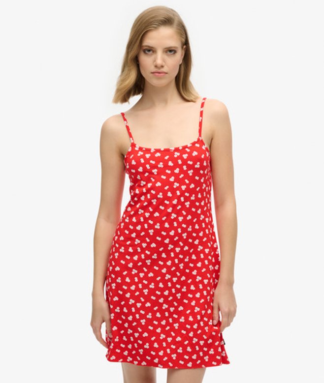 Jersey Cami Mini-jurk met Print Rood Grootte: 36