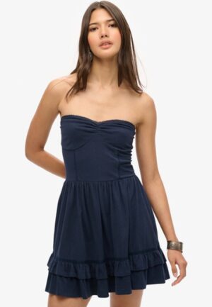 50s Bandeaumini-jurk met Kant Blauw Grootte: 42