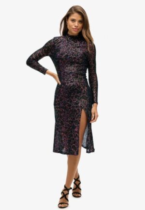 Midi-jurk met Pailletten en Blote rug Multi Grootte: 36
