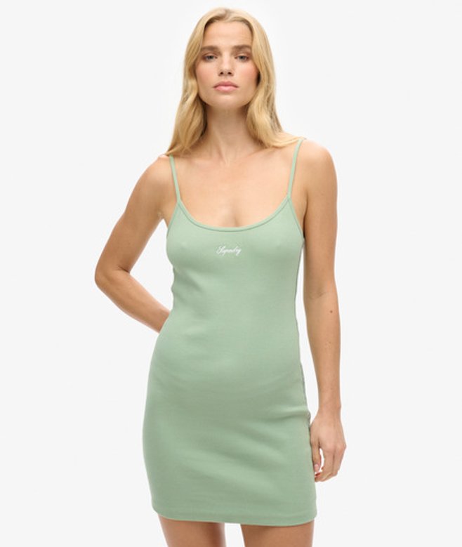 S-jurk met Logo en Bandjes Groen Grootte: 42