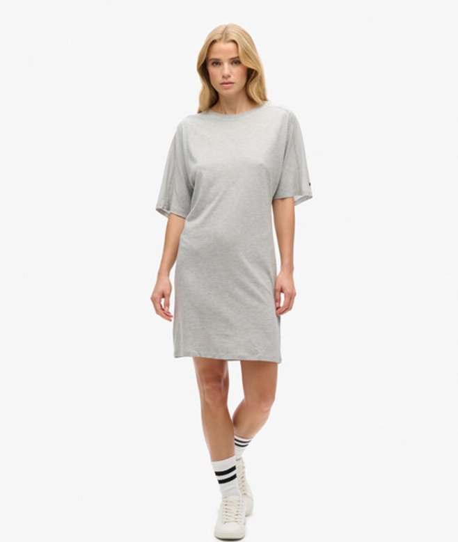 T-shirtjurk van Katoenmodal Lichtgrijs Grootte: 36
