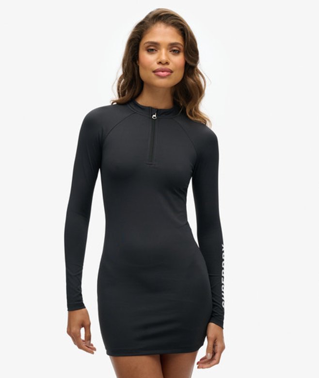 Nauwsluitende Mini-jurk met Lange Mouwen Zwart Grootte: 36