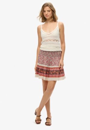 Patchwork Minirok Roze Grootte: 42
