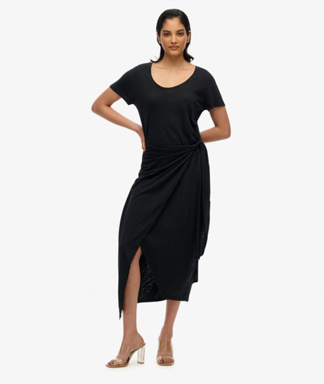 Midi-wikkeljurk van Slubstof Black Grootte: 34
