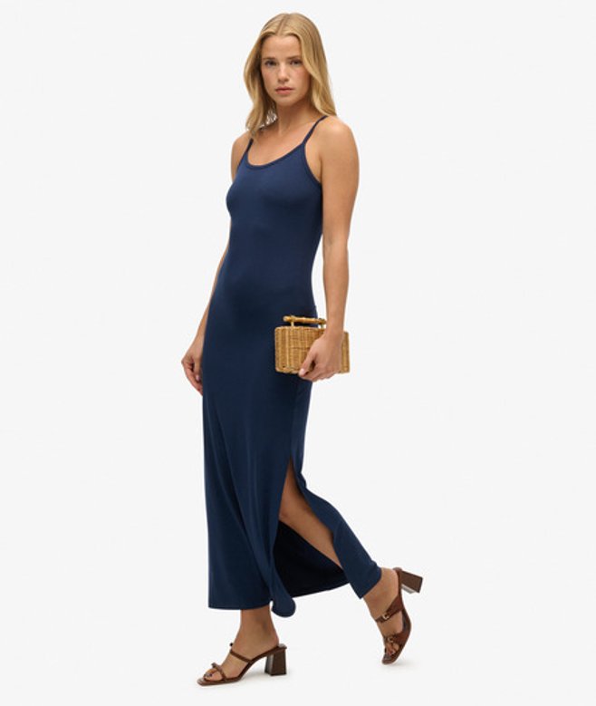 Athletic Essentials Maxi-hemdjurk van Jersey Blauw Grootte: 38